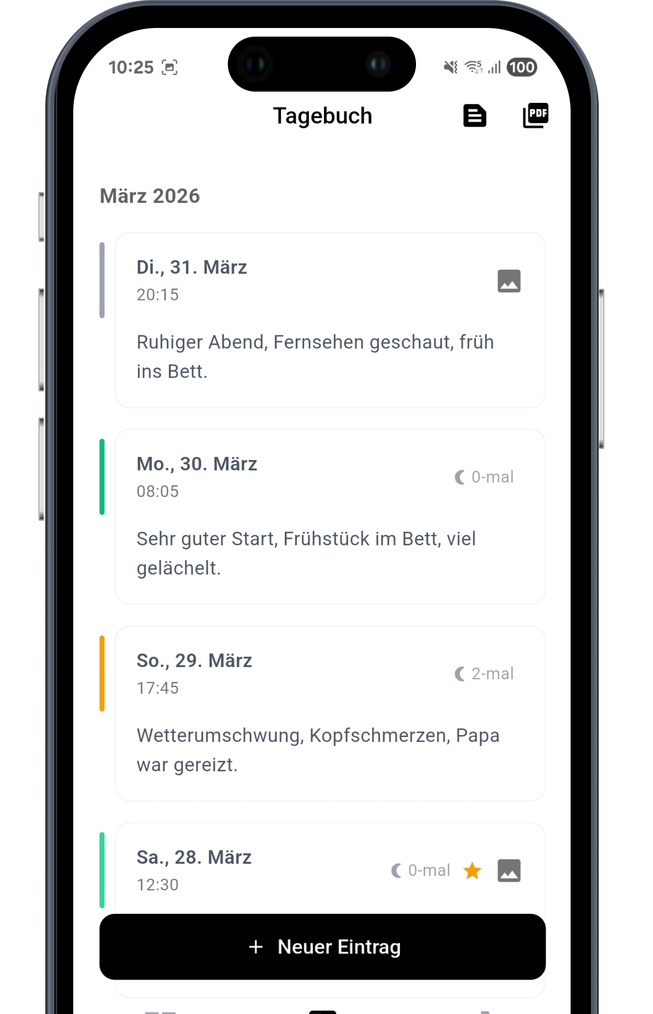 Pflege-Tagebuch führen mit MeinPflegetagebuch